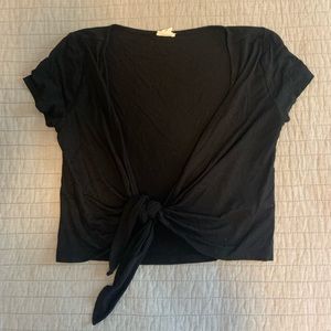 Soft tie front crop top